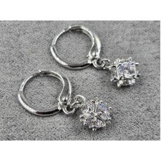 Сережки Xuping 6 мм висота 21 мм круглий замок родій