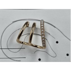 Сережка каффа Xuping 18 мм висота 17 мм колір 18к