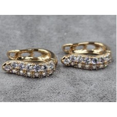 Сережки Xuping 5 мм висота 18 мм англійський замок колір 18к