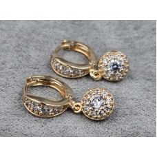 Сережки Xuping 6 мм висота 18 мм круглий замок колір 18к