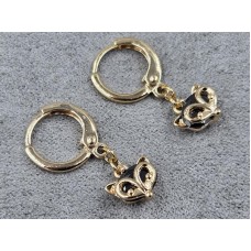 Сережки Xuping 8 мм висота 20 мм круглий замок колір 18к