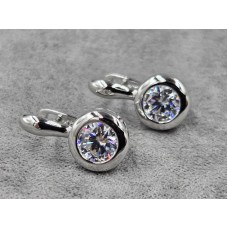 Сережки Xuping 9 мм висота 17 мм англійський замок родій