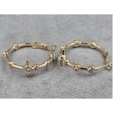 Сережки кільця  Xuping 4 мм висота 28 мм колір 18к