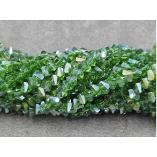 Стекло треугольники 6*4 мм 80-86 шт 33 см с переливом зеленый