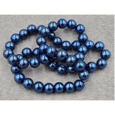 Гематит куля 8 мм синій АВ довжина 39-40 см