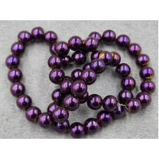 Гематит куля 8 мм фіолетовий АВ довжина 39-40 см