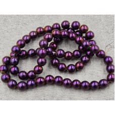 Гематит куля 6 мм фіолетовий АВ довжина 39-40 см