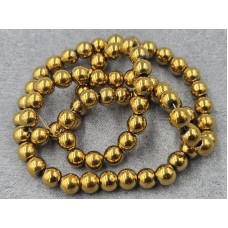 Гематит куля 6 мм темне золото АВ довжина 39-40 см