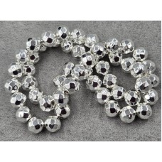 Гематит куля 8 мм грань колір срібло АВ довжина 39 см