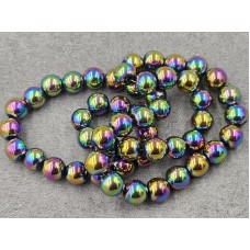 Гематит куля 8 мм різнокольоровий АВ довжина 39-40 см