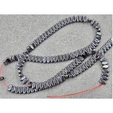 Гематит 3*6 мм овал с поперечным отверстием длина 39-40 см