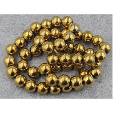 Гематит шарик 8 мм темное золото АВ длина 39-40 см