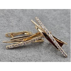 Серьги Xuping 11 мм высота 29 мм английский замок цвет 18к