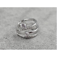 Серьга каффа Xuping 9 мм высота 13 мм родий