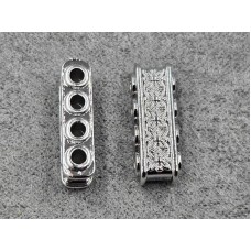 Бусина 5*4*16 мм колір сталь (гіпоалергений сплав)