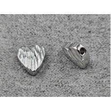 Бусина серце 8 мм колір сталь ( гіпоалергений сплав)