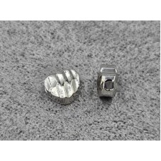 Бусина серце 6 мм колір сталь ( гіпоалергений сплав)