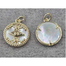 Подвеска 15 мм цвет лимонное золото (гиппоаллергенный сплав)