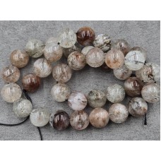 Рутіловий кварц чорний 10,6-10,8 мм довжина 38-39 см