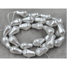 Майорка барокко (стекло) ~ 10*16 мм цвет серый длина 39-40 см