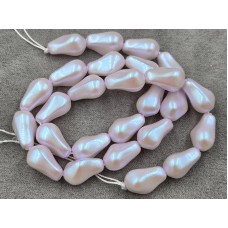 Майорка барокко (стекло) ~ 10*16 мм неоновое розовое длина 39-40 см