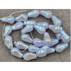 Майорка барокко (стекло) ~ 10*16 мм цвет неоновый голубой длина 39-40 см