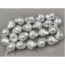 Майорка барокко (стекло) ~ 15*18 мм цвет серый длина 39-40 см