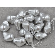 Майорка барокко (стекло) ~ 15*23 мм цвет серый длина 39-40 см