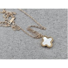 Кулон конюшина 13 мм на ланцюжку 40+5 см колір рожеве золото нержавіюча сталь