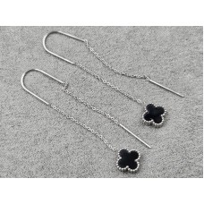 Сережки протяжки конюшина 9 мм висота 4,5 см нержавеющая сталь