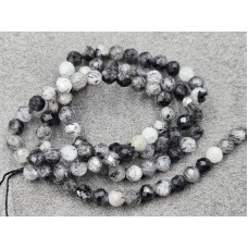 Рутиловый кварц черный 4,4-4,6 мм грань длина 39 см