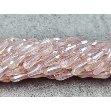 Скло крапля 4*9 мм 65-68 шт з переливом рожева прозора