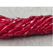 Скло крапля 4*9 мм 65-68 шт червона прозора