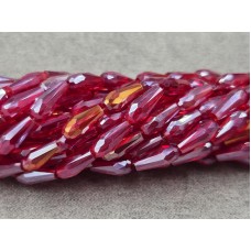 Скло крапля 4*9 мм 65-68 шт з переливом червона прозора