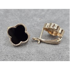 Сережки конюшина 14 мм колір золото (мед. сплав)