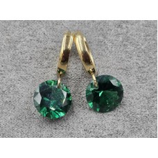 Сережки ТТМ Xuping 10 мм висота 24 мм круглий замок колір лимонне золото 14к