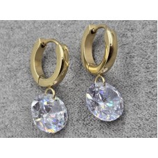 Сережки ТТМ Xuping 10 мм висота 24 мм круглий замок колір лимонне золото 14к