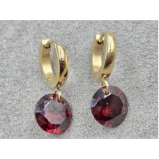 Сережки ТТМ Xuping 10 мм висота 24 мм круглий замок колір лимонне золото 14к