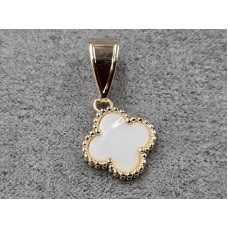 Кулон конюшина 12 мм висота 25 мм колір золото (мед. сплав)