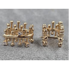 Сережки Xuping 10 мм висота 15 мм англійський замок колір 18к