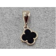 Кулон конюшина 12 мм висота 25 мм колір золото (мед. сплав)