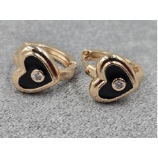 Сережки Xuping 10 мм висота 12 мм круглий замок колір золото 18к