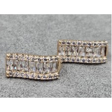 Сережки Xuping 7 мм висота 17 мм англійський замок колір 18к