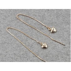 Сережки протяжки Xuping 6 мм довжина 8 см колір золото 18к