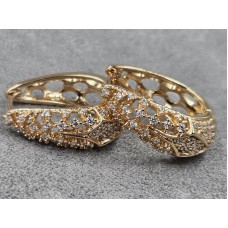 Сережки Xuping 8 мм висота 22 мм замок Конго колір золото 18к