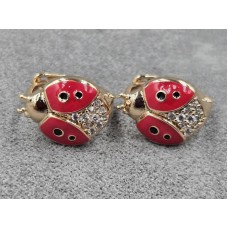 Сережки Xuping 10 мм висота 13 мм круглий замок колір золото 18к