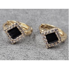 Сережки Xuping 10 мм висота 13 мм круглий замок колір золото 18к