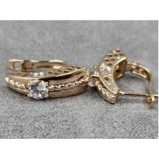 Сережки Xuping 6 мм висота 18 мм англійський замок колір золото 18к