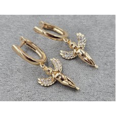 Сережки Xuping 14*18 мм висота 32 мм англійський замок колір золото 18к