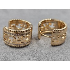 Сережки Xuping 10 мм висота 16 мм колір золото 18к